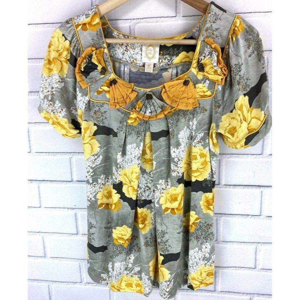 Ric Rac Anthropologie Women's Small Gold Gray Ivor